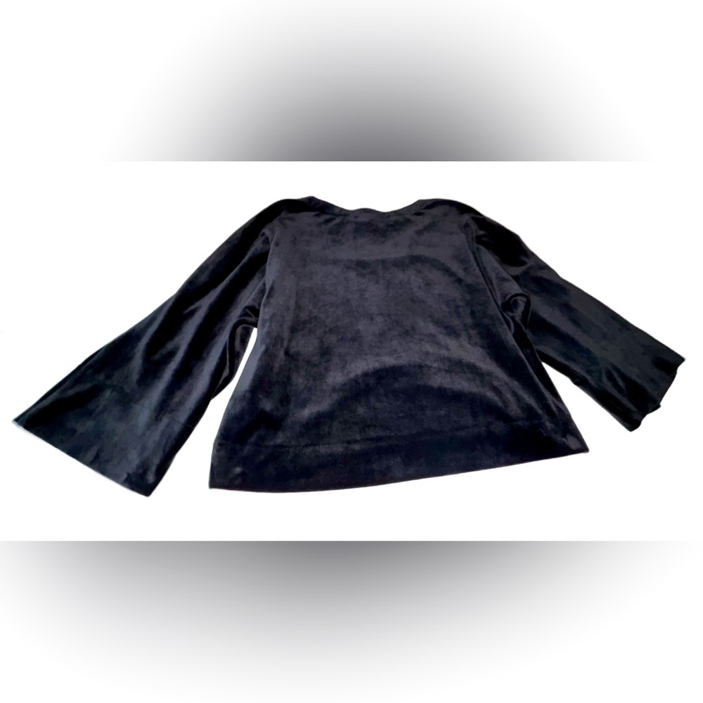 DKNY Sport Black Velvet Top with Wide Sleeves Women’s Size Medium